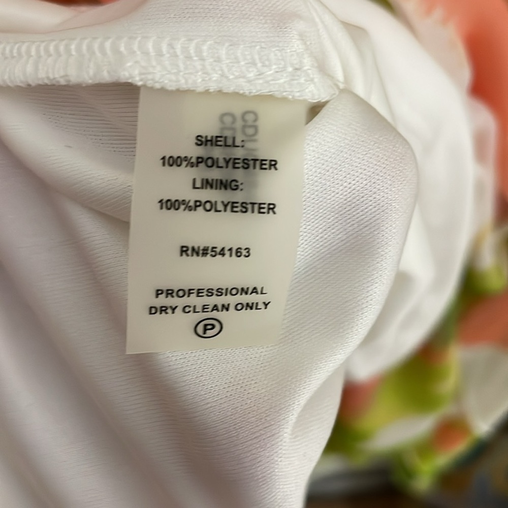 Calvin Klein White Maxi Dress with Pink and Green Floral Print - Picture 6 of 8
